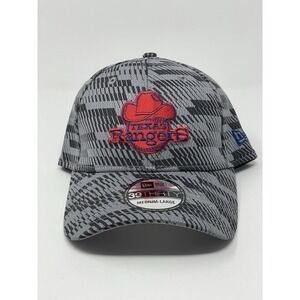 New Era Texas Rangers Hat 39Thirty Stretch Fit Cap Grey Red Blue Cowboy Logo New